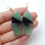 Perle de boucle d'oreille en intarsia d'aventurine verte, d'obsidienne et de labradorite, 37 x 16 x 4 mm, 8,8 g