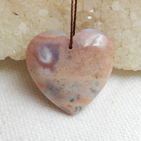 Natural Ocean Jasper Pendant Bead 30x28x8mm, 10.1g