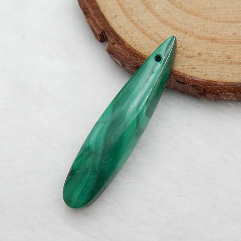 Natural Malachite Pendant Bead 36x8x5mm, 3.3g