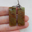 Paire de Boucles d'Oreilles Rectangulaires Percées en Opale Verte Naturelle, 33x12x3mm, 6.3g