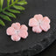 BITEFU 1Pair Carved Natural Pink Shell Flower , Queen Conch Shell Beads, Popular Pink Flower Beads, 2.9g