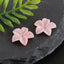 BITEFU 1Pair Carved Natural Pink Shell Flower , Queen Conch Shell Beads, Popular Pink Flower Beads, 1.2g