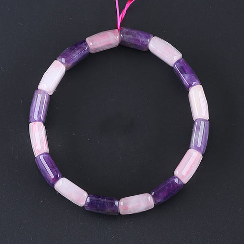 Natural Pink Quartz and Amethyst Bracelet 15*13*6mm, 21mm length, 38.5g