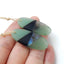 Intarsia of Green Aventurine Obsidian And Labradorite Earring Bead 37x16x4mm 8.8g