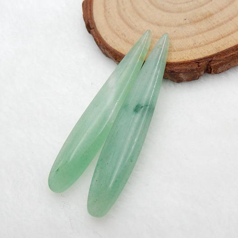 Natural Green Aventurine  Earring Beads 51x9x5mm, 6.9g