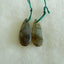 Paire de Boucles d'Oreilles Percées en Labradorite Naturelle 29x13x5mm,6.9g