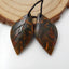 Natural Green Opal Carved leaf Earring Beads 28x14x4mm, 4.4g