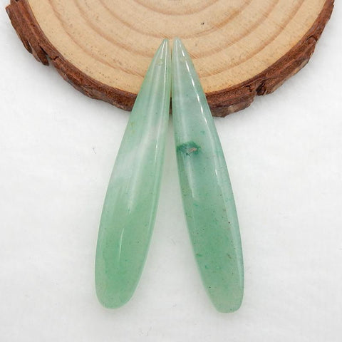 Natural Green Aventurine  Earring Beads 51x9x5mm, 6.9g