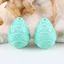 Carved Turquoise Pinecone Shape Gemstone Earring Pair (Top Half Drilled), Unique Drilled Cabochon Pair, Gemstone Wholesale, 13x18mm, 7.1g