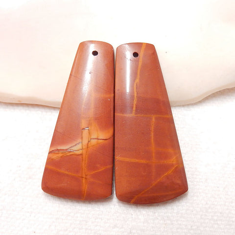 Paire de boucles d'oreilles Natural Red Creek Jasper, pierre pour la fabrication de boucles d'oreilles, 43x13x4mm, 7.5g