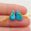 Paire de Boucles d'Oreilles en Turquoise Naturelle, 15x8x3mm, 1.0g