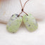 Paire de boucles d'oreilles en serpentine naturelle, pierre pour la fabrication de boucles d'oreilles, 25x17x5mm, 7.4g