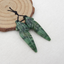 Natural African Jade Carved leaf Earring Beads 40x13x4mm, 5.5g