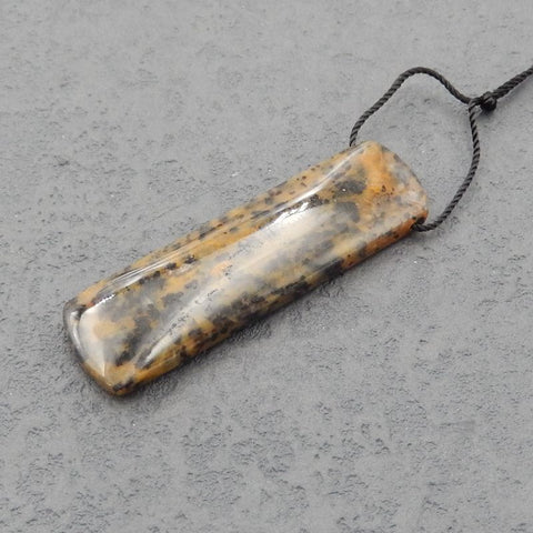 Perle pendentif en bois pétrifié, 44x13x5mm, 6g