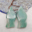 New Natural Green Chalcedony Gemstone Earrings Bead, Drilled Green Earring Pair,37x16x4mm, 10.9g