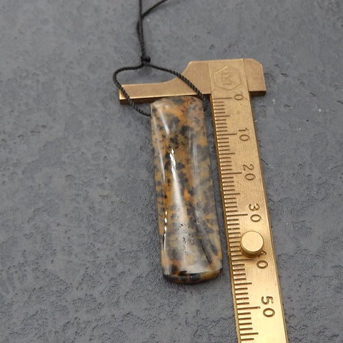 Natural Dendritic Agate Pendant Bead 44x13x5mm, 6g