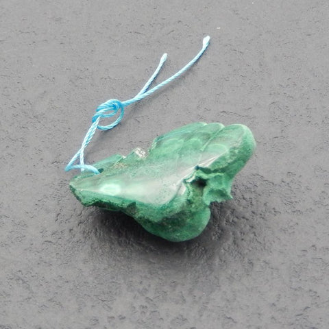 Natural Malachite Pendant Bead 30x21x13mm, 11g