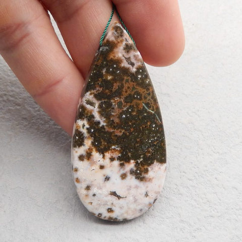 Natural Ocean Jasper Pendant Bead 62*30*6mm, 20.2g