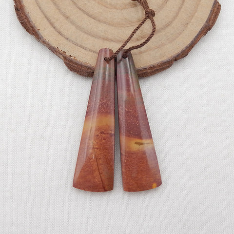 Paire de boucles d'oreilles Natural Red Creek Jasper, pierre pour la fabrication de boucles d'oreilles, 43x13x4mm, 7.5g