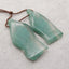 New Natural Green Chalcedony Gemstone Earrings Bead, Drilled Green Earring Pair,37x16x4mm, 10.9g