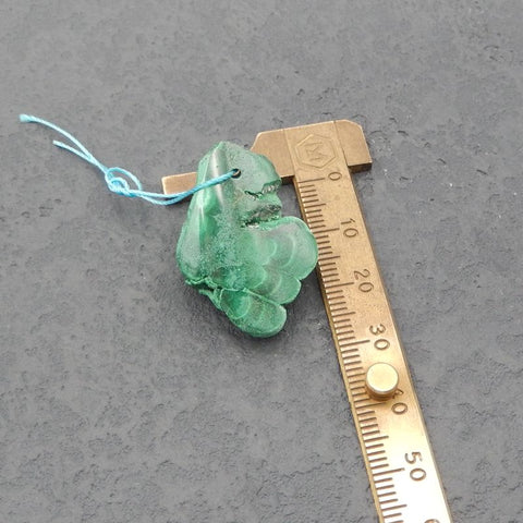 Natural Malachite Pendant Bead 30x21x13mm, 11g