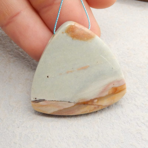 Natural Landcape Jasper Pendant Bead 40*30*9mm, 20.6g