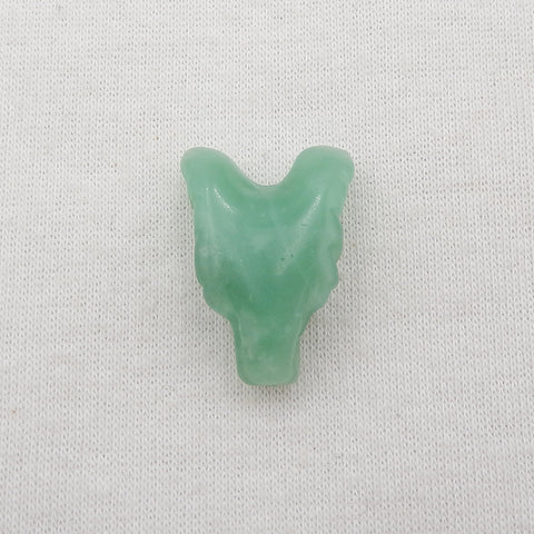 Natural Green Aventurine Carved wolf head Pendant Bead 23*16*8mm, 3.8g