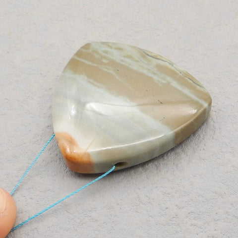 Natural Landscape Jasper Pendant Bead 45*45*10mm, 33.4g