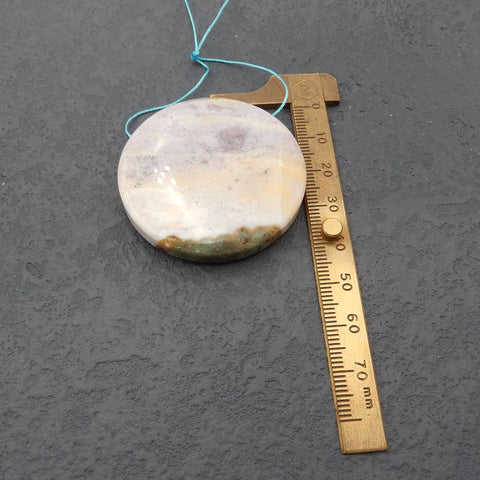 Natural Ocean Jasper Pendant Bead 45x44x9mm, 3.4g