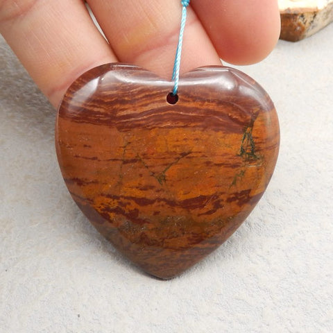 Natural Ocean Jasper Pendant Bead 44*/43*7mm, 17.6g