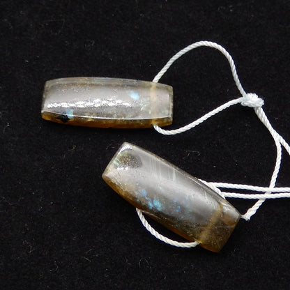 Natural Labradorite Earring Beads 27x12x5mm, 7.1g