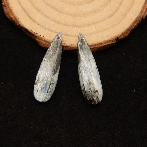 Natural Blue Kyanite Earring Beads 30x7x2mm, 2.8g