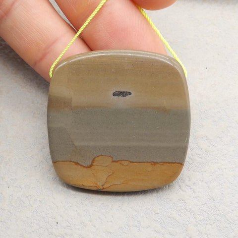 Natural Landscape Jasper Pendant Bead 40*40*7mm, 21.2g