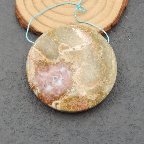 Natural Ocean Jasper Pendant Bead 45x9mm, 32.8g