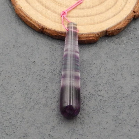 Perle pendentif en fluorite, 42x8x8mm, 5g