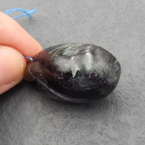 Natural Fluorite Pendant Bead 43x25x19mm, 36.8g