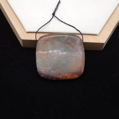 Natural Red Creek Jasper Pendant Bead 48*48*8mm, 38.4g