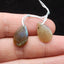 Paire de boucles d'oreilles en forme de larme de labradorite de forage naturel 16X13X4mm, 2.7g