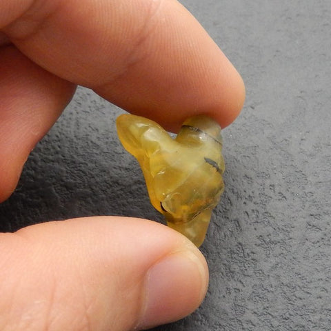 Natural Bumblebee Jasper Carved wolf head Pendant Bead 23*17*9mm, 3.1g