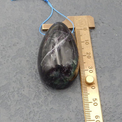 Natural Fluorite Pendant Bead 43x25x19mm, 36.8g