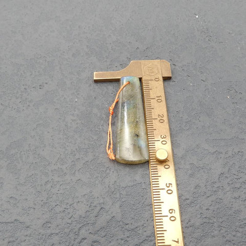 Perle pendentif en labradorite, 41x13x4mm, 4.6g