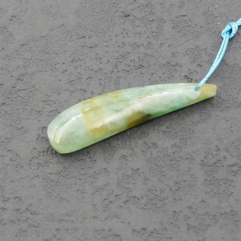 Perle pendentif chrysocolle, 36x8x5mm, 2.6g