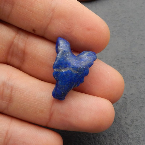 Natural Lapis Lazuli Carved wolf head Pendant Bead 23*16*9mm, 4.2g