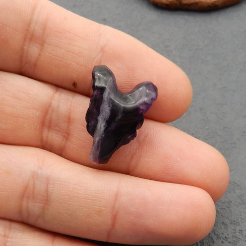 Natural Amethyst Carved Wolf Head Pendant Bead,23×17×9mm, 3.9g