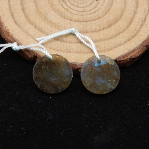 Natural Labradorite Earring Beads 15*15*7mm, 1.9g