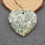 Perle pendentif en forme de cœur en agate mousse sculptée, 38 x 40 x 7 mm, 15,8 g