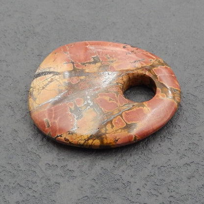 Natural Red Creek Jasper Pendant Bead 48x47x5mm, 17g