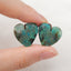 Paire de Boucles d'Oreilles en Pierre Naturelle Chrysocolle 44x21x7mm,15.1g