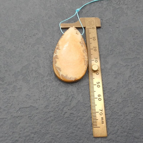 Natural Biggs Jasper Pendant Bead 49x27x6mm, 15.1g