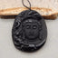 Natural Obsidian Carved Buddha Pendant Bead 48*39**9mm, 22.4g